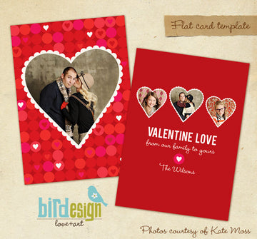 valentine photo card template, templates for photographers
