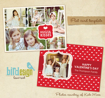 Valentine Photocard Template | Sweet Kisses