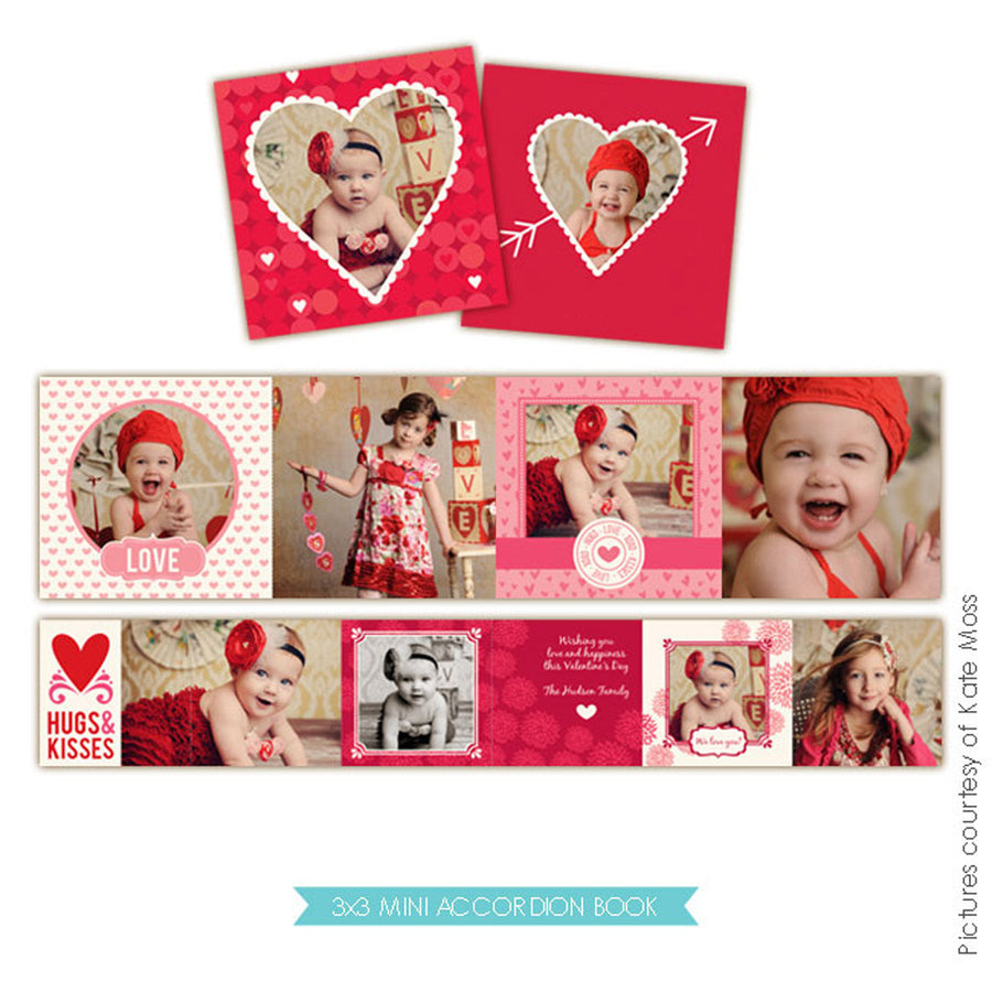 Valentine accordion mini 3x3 | Cupid Hearts