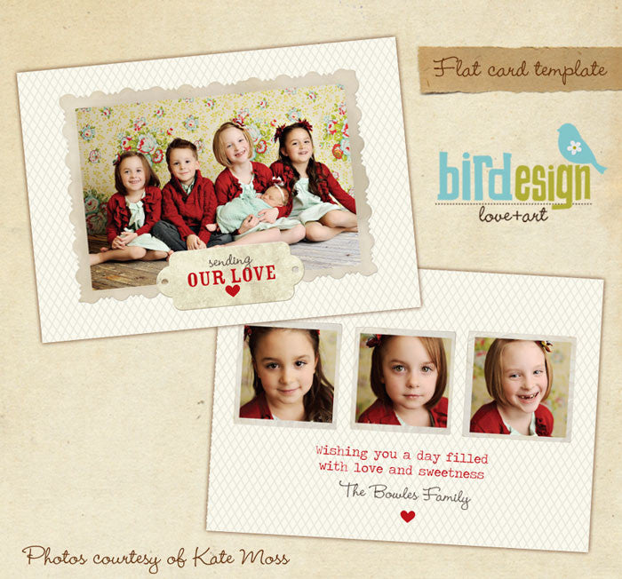 valentine photo card template, templates for photographers
