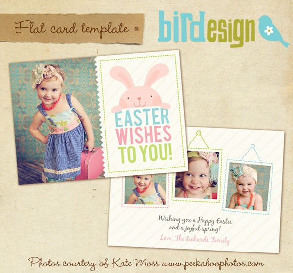 Easter photo card | Playful bunny