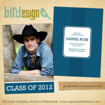 Graduation announcement digital template for photographers
