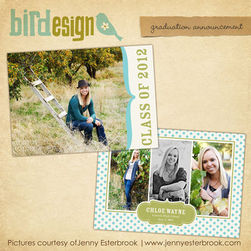 Graduation announcement digital template for photographers