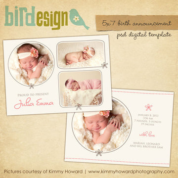 Birth Announcement | Cream Rose