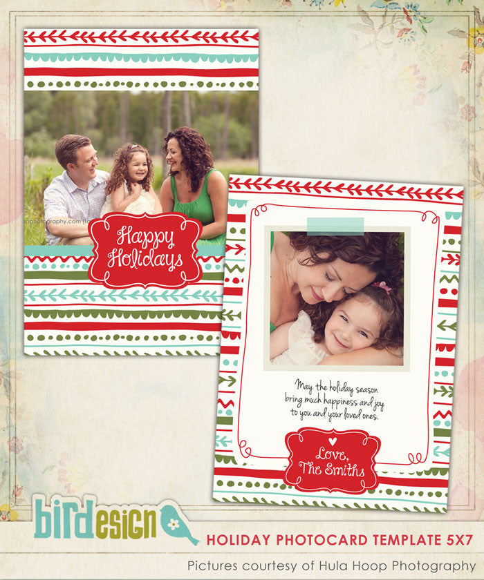 Holiday Photocard Template | Colorful Holidays