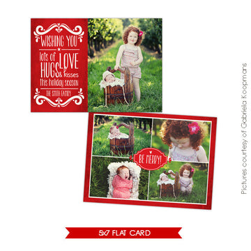 Holiday Photocard Template | Holiday Kisses