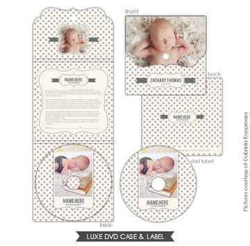 Luxe DVD case and DVD label | Baby dots