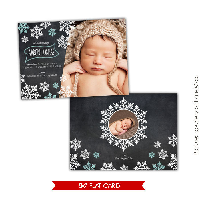 Holiday Photocard Template | Snowflakes shower