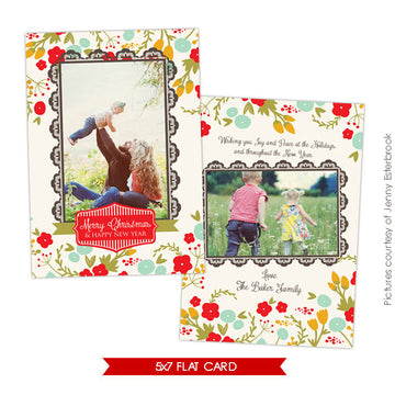 Holiday Photocard Template | Romance garden