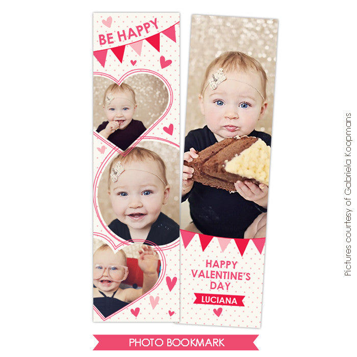 Valentine Bookmark template | Be Happy