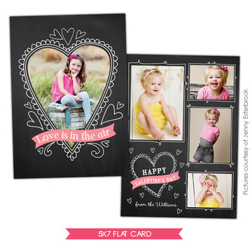 Valentine Photocard Template | Chalkboard heart