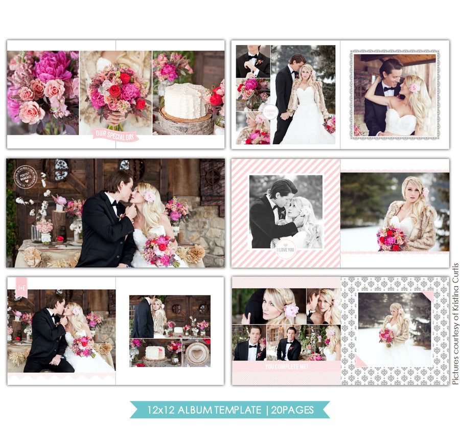 Heartfelt Love | 12x12 Wedding Album template