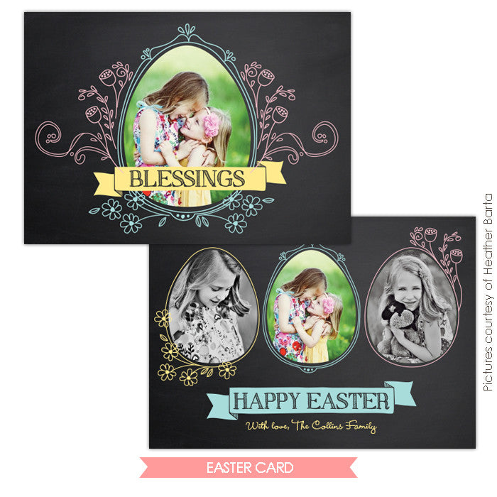 Easter photo card | Chalkboard Blessings