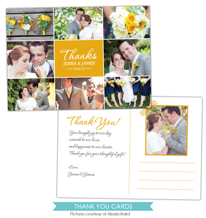 Wedding Thank You Card | Gold love