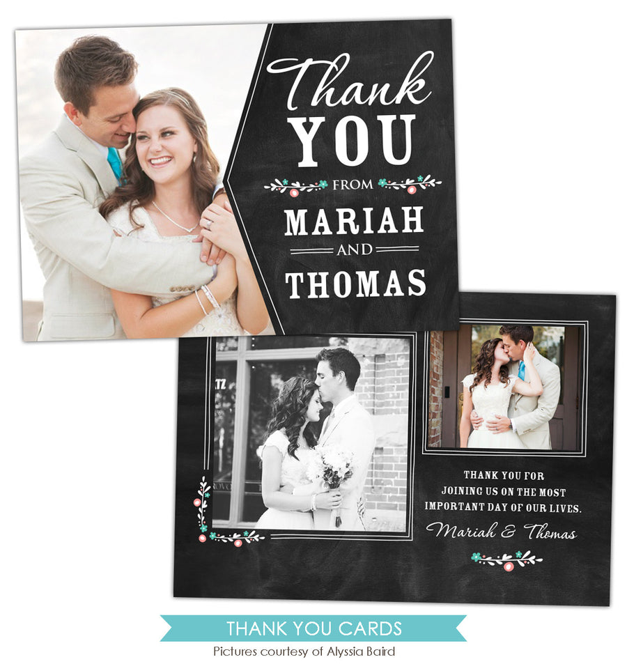 Wedding Thank You Card | Chalkboard tag