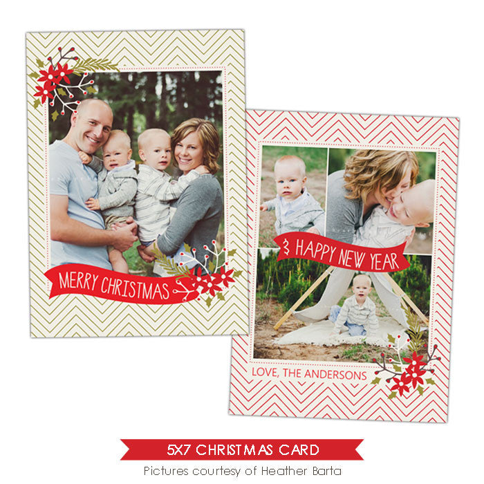 Christmas Photocard Template | Mistletoe frame