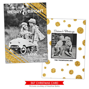 Christmas Photocard Template | Gold Glam