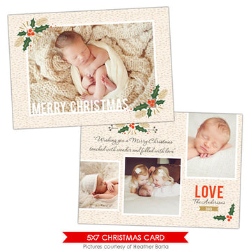 Christmas Photocard Template | Under the mistletoe