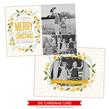 Christmas Photocard Template | Floral frames