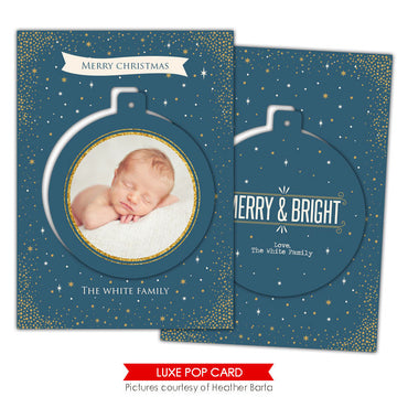 Christmas Luxe Pop Card Template | Blue night