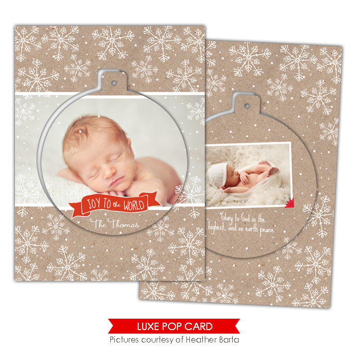 Christmas Luxe Pop Card Template | Snowflakes circle