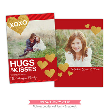 Valentine Photocard Template | Gold & hearts