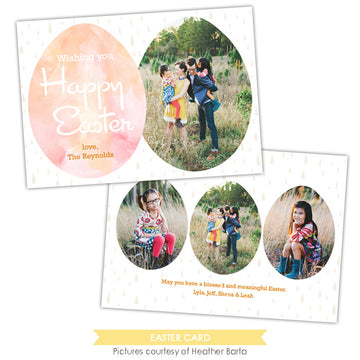 Easter photo card | Watercolor eggs