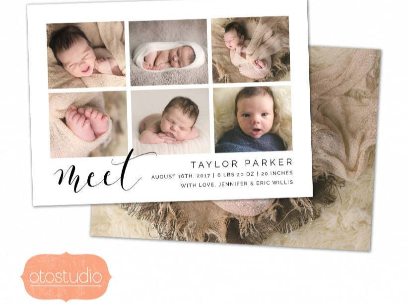 Birth Announcement - 5x7 Card - os50