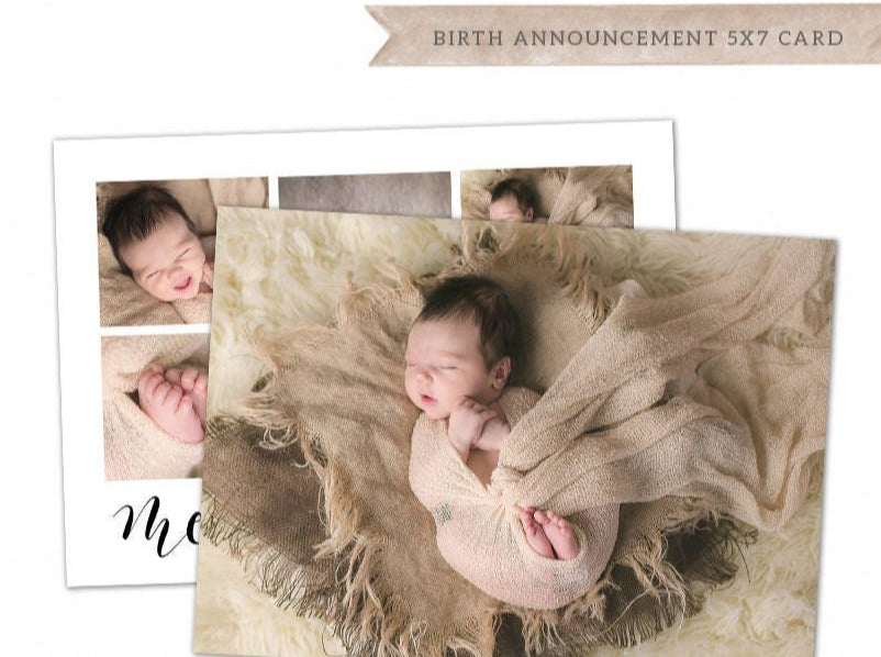 Birth Announcement - 5x7 Card - os50