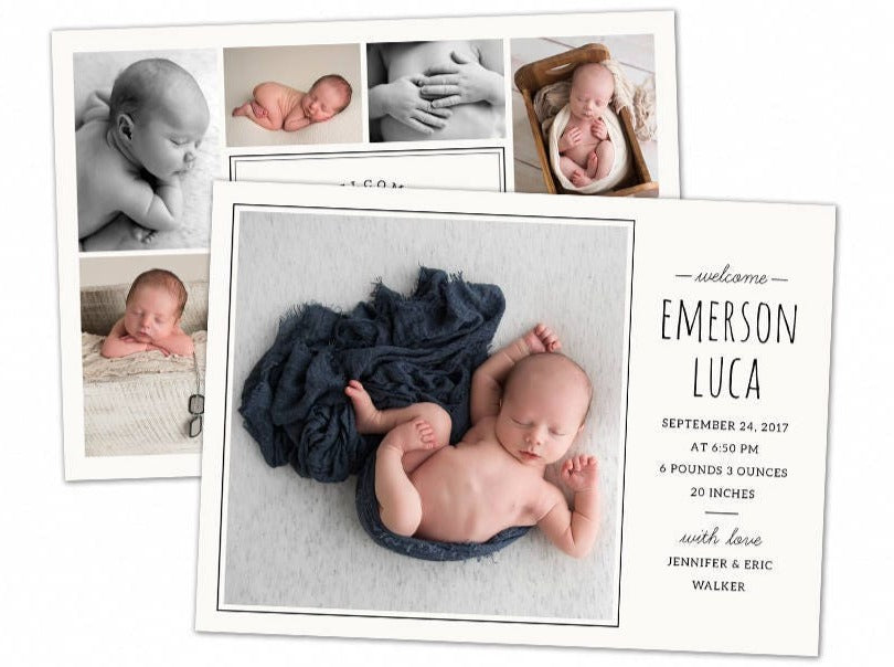 Birth Announcement - 5x7 Card - os75