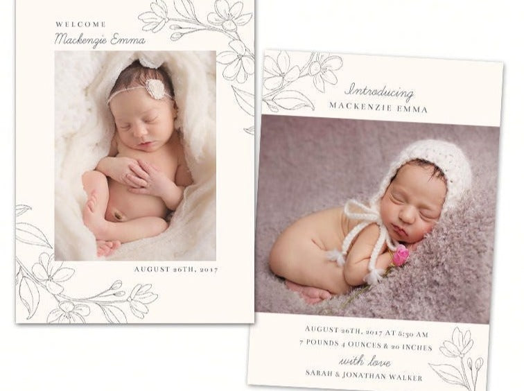 Birth Announcement - 5x7 Card - os23