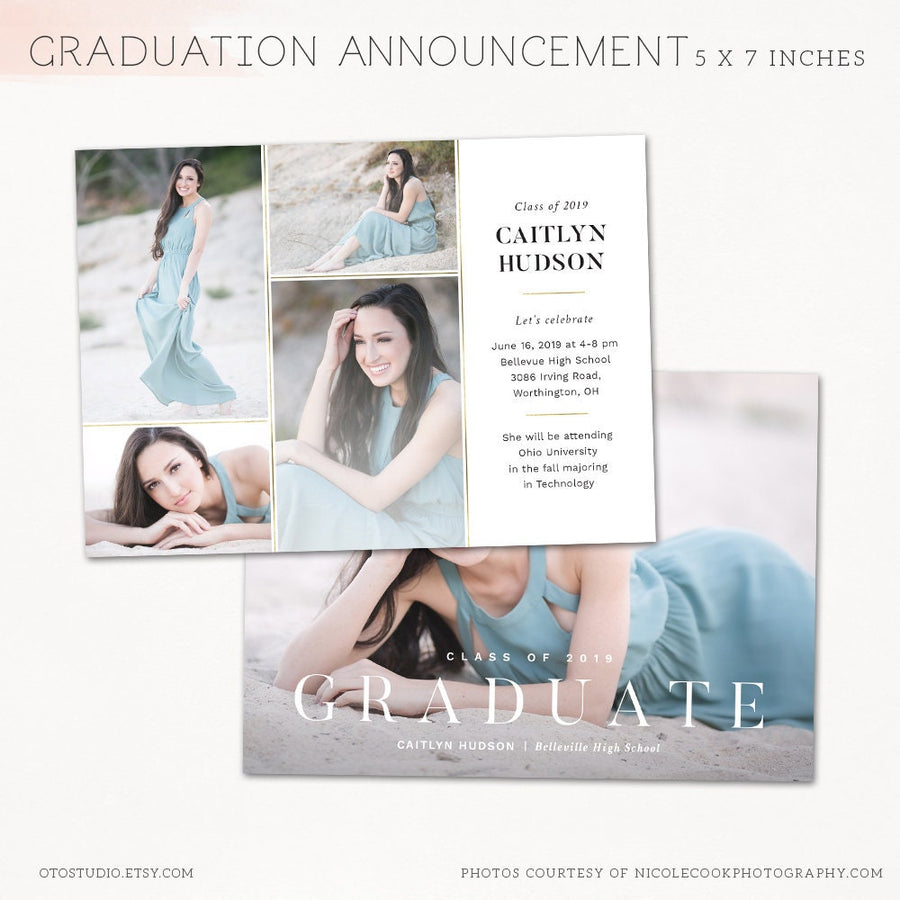 Graduation Announcement - 5x7 Card - os109