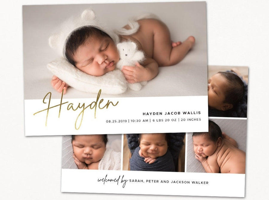 Birth Announcement - 5x7 Card - os83