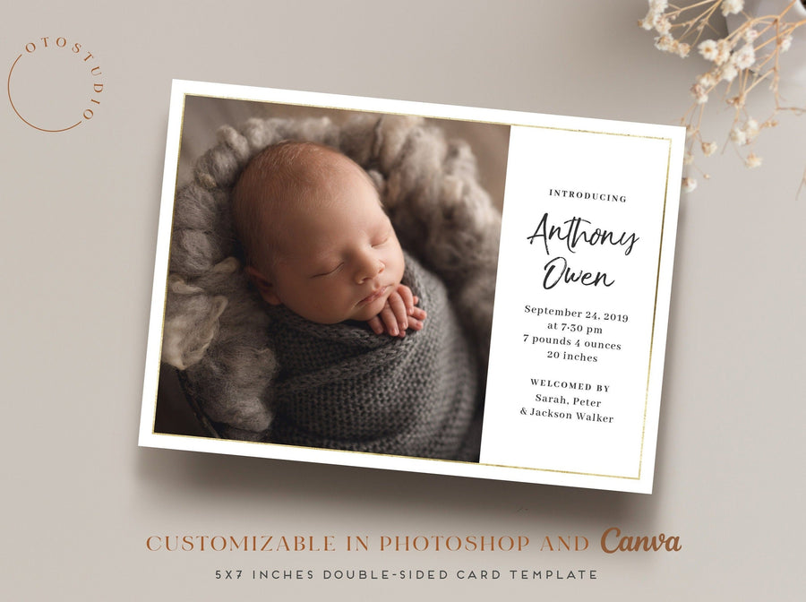 Birth Announcement - 5x7 Card - os30