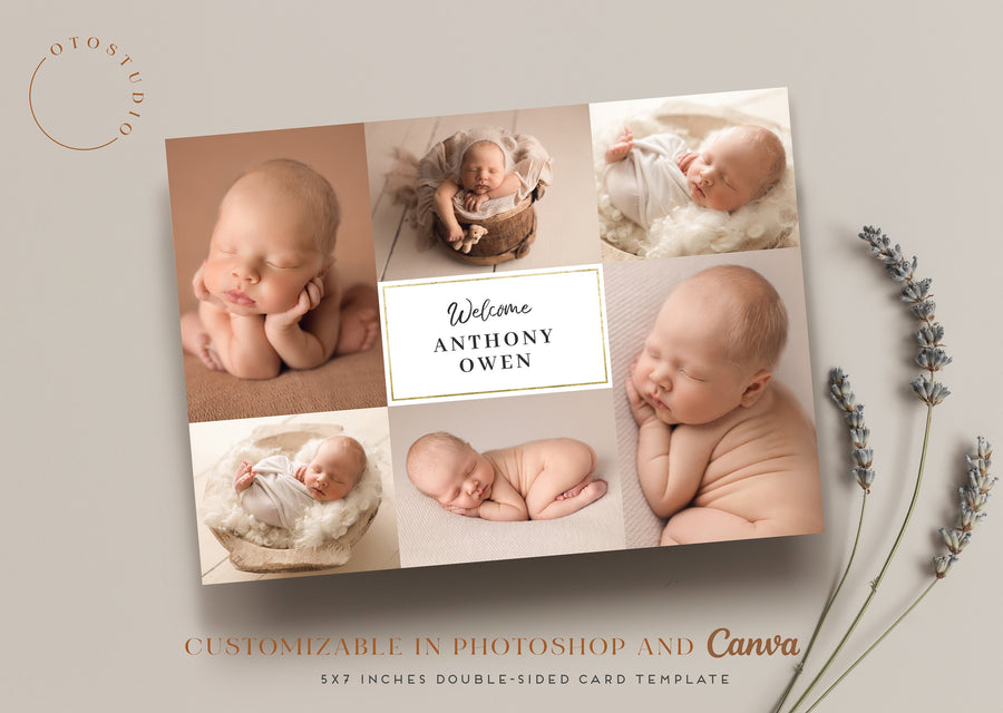 Birth Announcement - 5x7 Card - os30