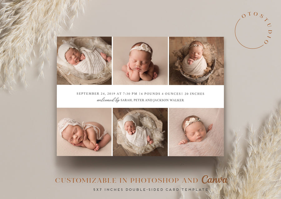 Birth Announcement - 5x7 Card - os55