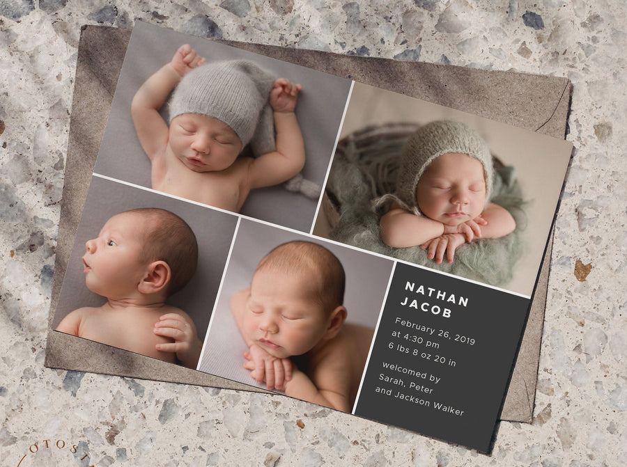 Birth Announcement - 5x7 Card - os36