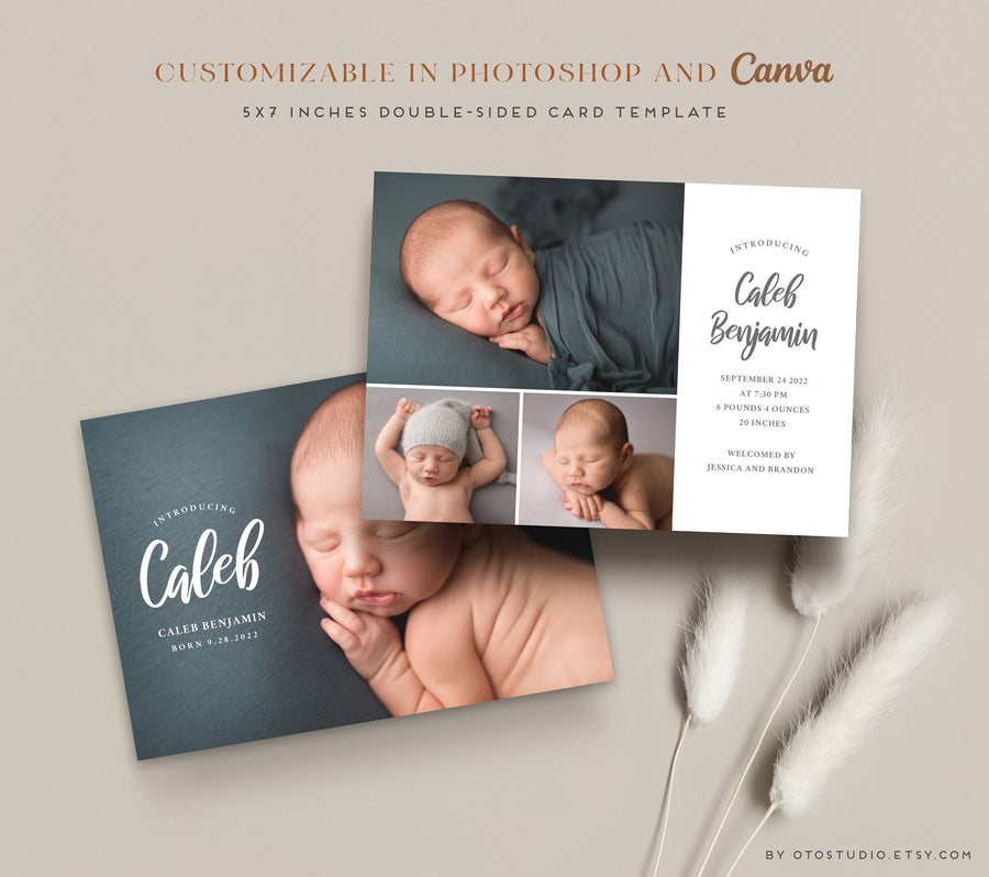 Birth Announcement - 5x7 Card - os42