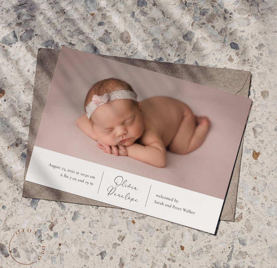 Birth Announcement - 5x7 Card - os08