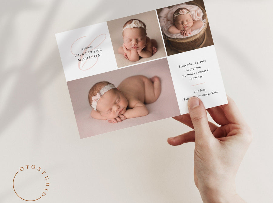 Birth Announcement - 5x7 Card - os38