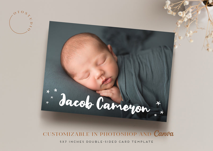 Birth Announcement - 5x7 Card - os82