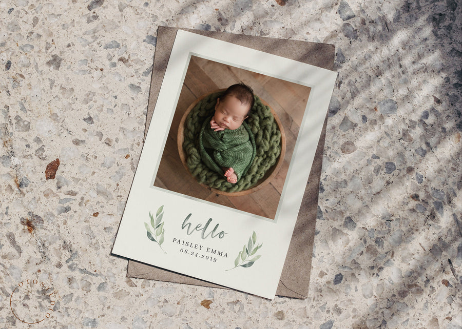 Birth Announcement Girl Newborn - 5x7 Card - os10
