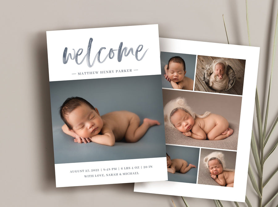 Birth Announcement Collage - 5x7 Card - os34