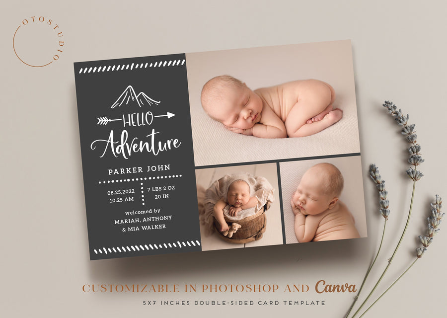 Birth Announcement - 5x7 Card - os41