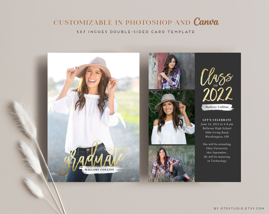 Graduation Announcement - 5x7 Card - os134