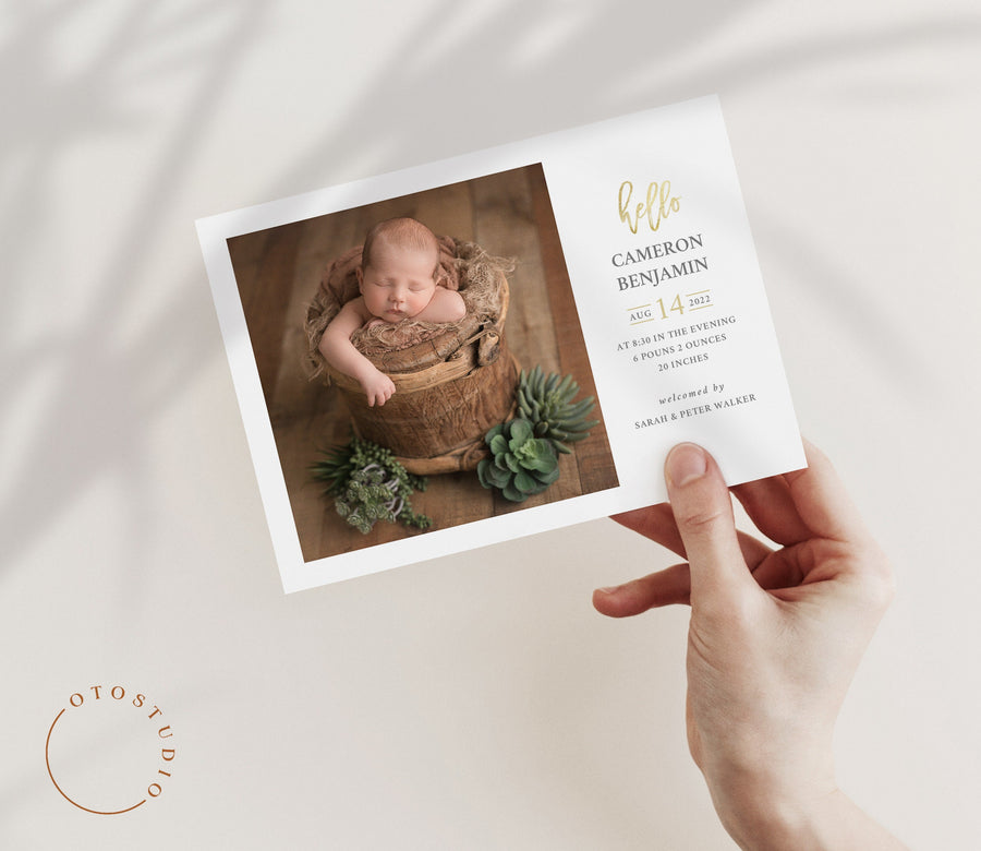 Birth Announcement - 5x7 Card - os44