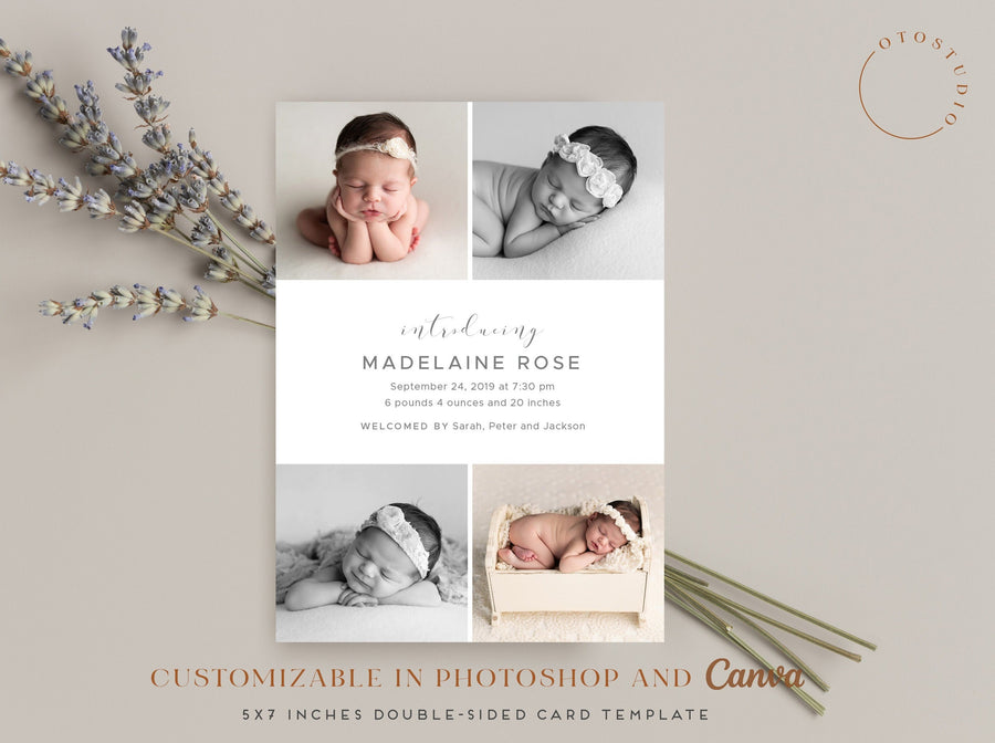 Birth Announcement - 5x7 Card - os80