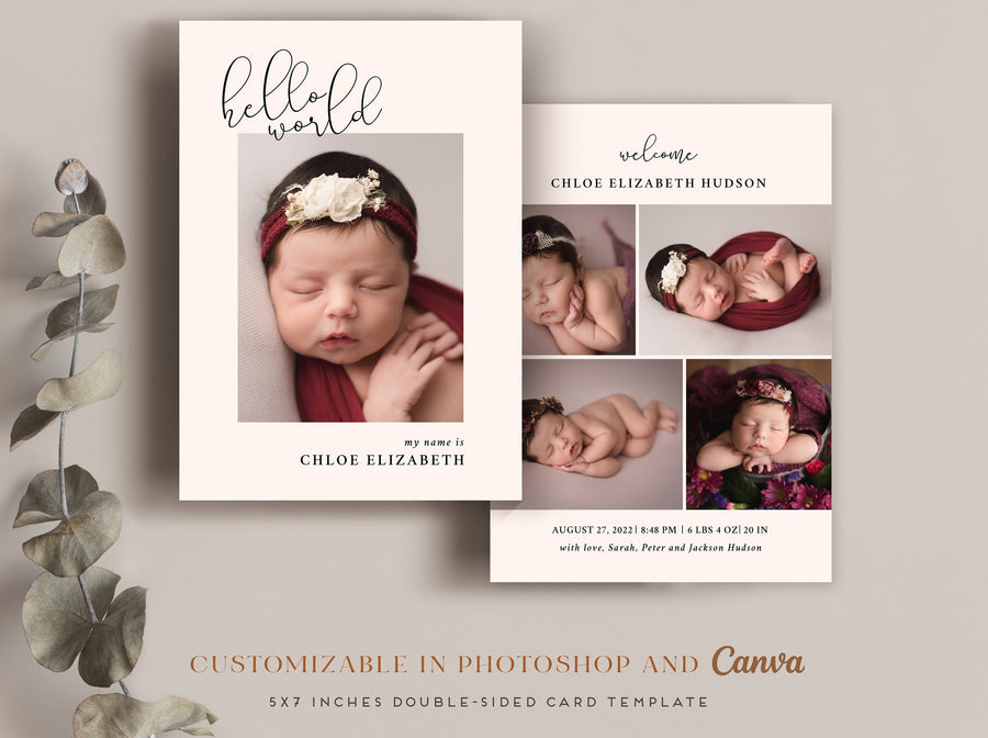 Birth Announcement - 5x7 Card - os18