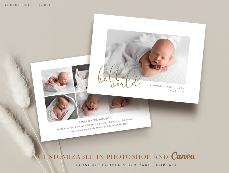 Birth Announcement - 5x7 Card - os72