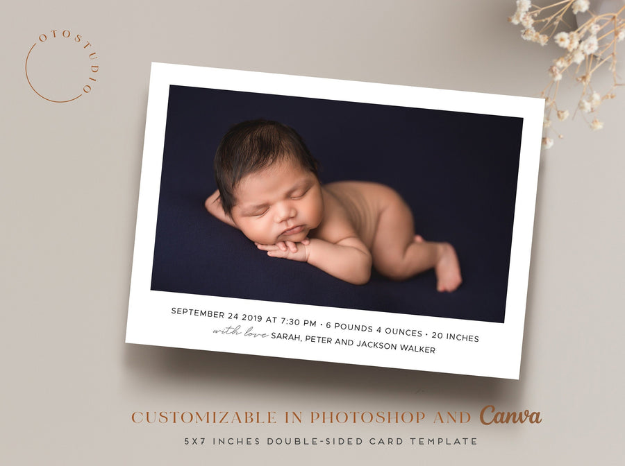 Birth Announcement - 5x7 Card - os60